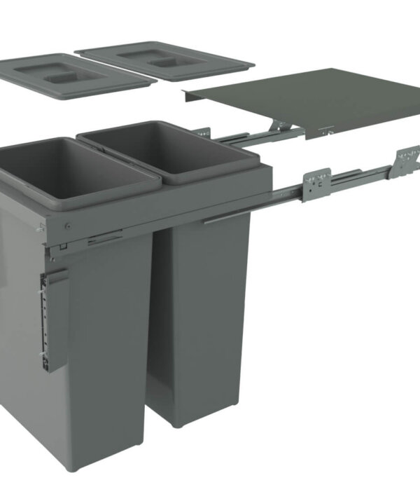 Qubika 45cm Double Waste Bin - Image 3