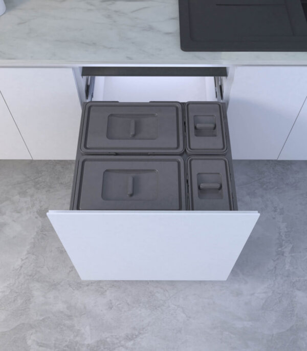 Quibika 60cm Quad Waste Bin - Image 3